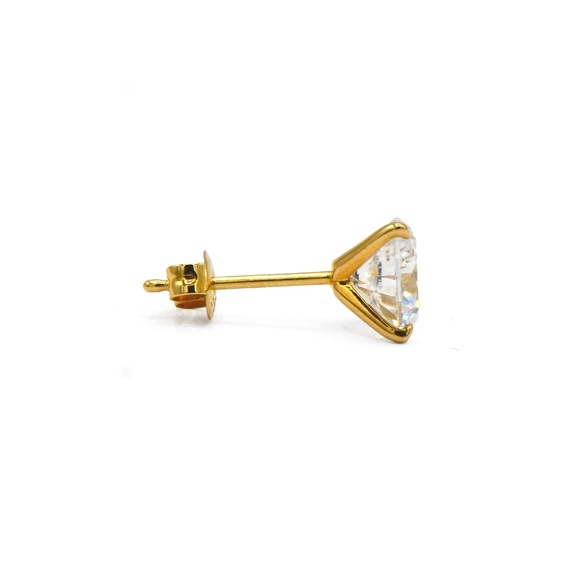 14k Yellow Gold Lab Grown Diamond Studs - Picture 2 of 2